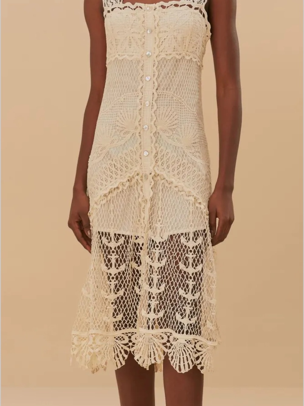 Farm Rio Off-White Nautical Guipure Maxi Dress - Picture 5 of 9